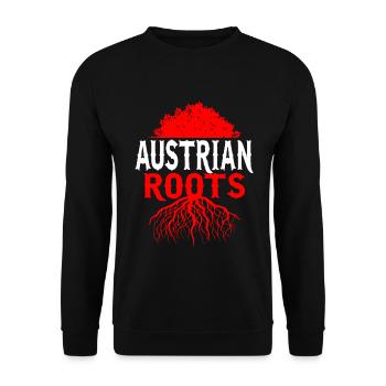 Autriche racines T-shirt drapeau fier cadeau - Sweat-shirt Unisexe - noir - Devant - Alina (178cm) & Michal (187cm)