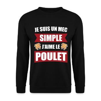 mec simple poulet | cadeau drôle homme simple - Sweat-shirt Unisexe - noir - Devant - Alina (178cm) & Michal (187cm)