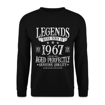 Né en 1967 Legends Cadeau d’anniversaire - Sweat-shirt Unisexe - noir - Devant - Alina (178cm) & Michal (187cm)