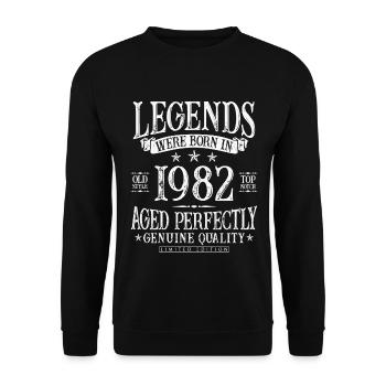 Né en 1982 Legends Cadeau d’anniversaire - Sweat-shirt Unisexe - noir - Devant - Alina (178cm) & Michal (187cm)