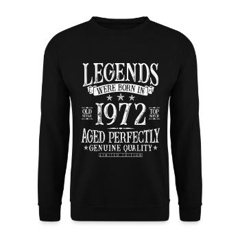 Né en 1972 Legends Cadeau d’anniversaire - Sweat-shirt Unisexe - noir - Devant - Alina (178cm) & Michal (187cm)