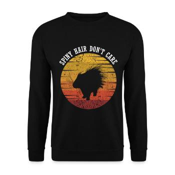 Porcupine Designs for Hedgehog Porcupine Fan - Unisex Sweatshirt - black - Front - Alina (178cm) & Michal (187cm)