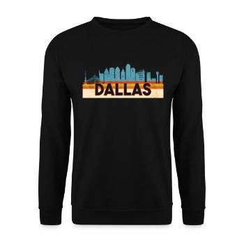 Dallas Texas Retro - Unisex Pullover - Schwarz - Vorne - Alina (178cm) & Michal (187cm)