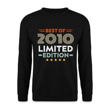 Retro 2010 Vintage Geschenk zum 14. Jahrestag 14 Jahre - Unisex Pullover - Schwarz - Vorne - Alina (178cm) & Michal (187cm)
