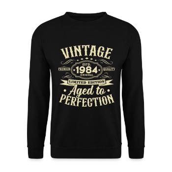 Vintage 1984 Vintage né cadeau d’anniversaire - Sweat-shirt Unisexe - noir - Devant - Alina (178cm) & Michal (187cm)