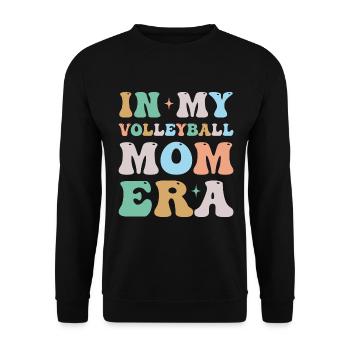 In My Volleyball Mom Era Groovy Retro - Unisex Sweatshirt - black - Front - Alina (178cm) & Michal (187cm)