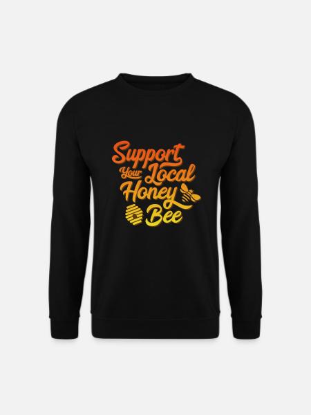 Beekeeper Beehive Support Your Local Honey Bee - Unisex Pullover - Schwarz
