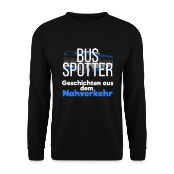 Bus Spotter Public Transport - Unisex Sweatshirt - black - Front - Alina (178cm) & Michal (187cm)