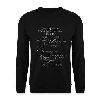 Royaume-Uni Pays de Galles Pembrokeshire Coastal Path - Sweat-shirt Unisexe - noir - Devant - Alina (178cm) & Michal (187cm)