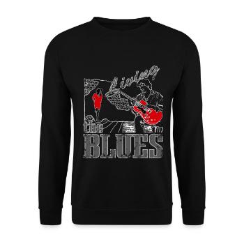 Blues Music Guitar - Unisex Sweatshirt - black - Front - Alina (178cm) & Michal (187cm)