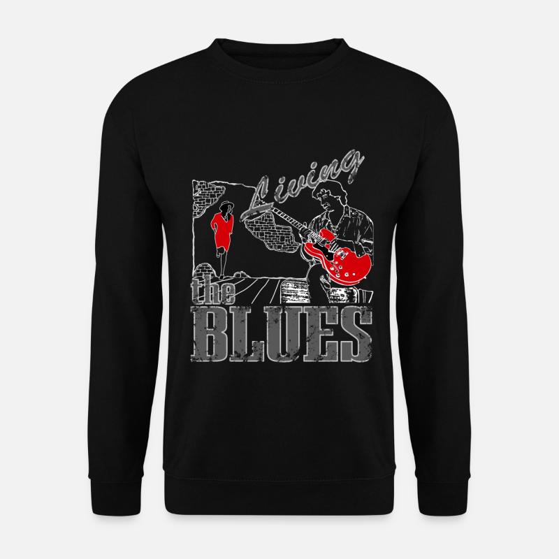 Blues Musik Gitarre - Unisex Pullover - Schwarz