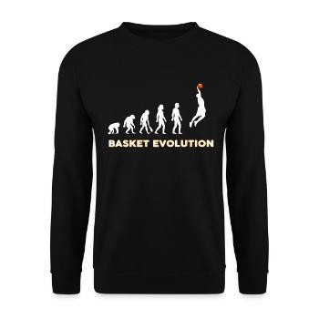 Basket evolution Dunk - Unisex Pullover - Schwarz - Vorne - Alina (178cm) & Michal (187cm)