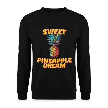 Sweet Pineapple Dreams - Ananas Karibik Kanaren - Unisex Pullover - Schwarz - Vorne - Alina (178cm) & Michal (187cm)