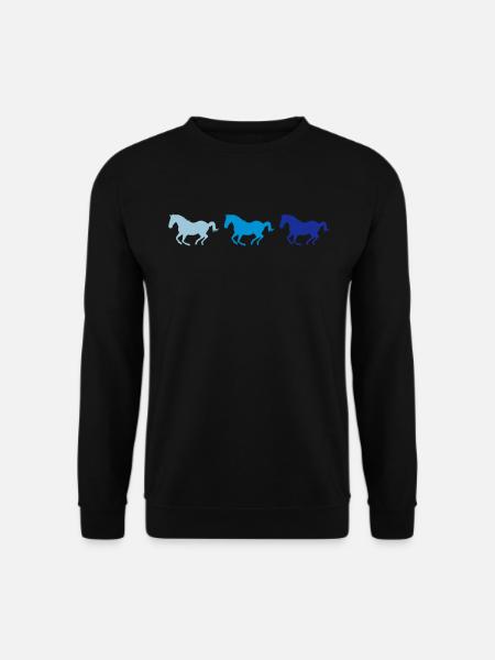 Drei Pferde im Galopp - Unisex Pullover - Schwarz