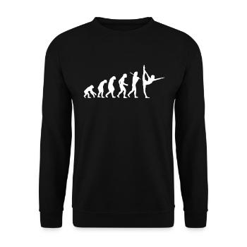 Yoga Gymnastik Geschenk Evolution Namaste - Unisex Pullover - Schwarz - Vorne - Alina (178cm) & Michal (187cm)