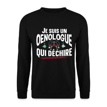 Œnologue œnologie Viticulteur Vin Alcool Cadeau - Sweat-shirt Unisexe - noir - Devant - Alina (178cm) & Michal (187cm)