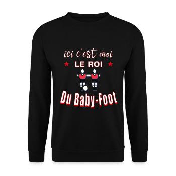 ici c est moi le ROI du Baby-foot - Sweat-shirt Unisexe - noir - Devant - Alina (178cm) & Michal (187cm)