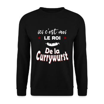 ici c est moi le ROI de la Currywurst - Sweat-shirt Unisexe - noir - Devant - Alina (178cm) & Michal (187cm)