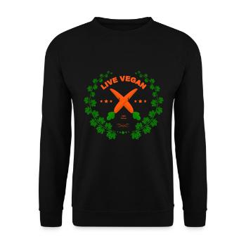 Life Vegan 100% Nature - Unisex Sweatshirt - black - Front - Alina (178cm) & Michal (187cm)