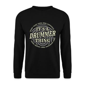 Drummer - Drummer Thing - Unisex Sweatshirt - black - Front - Alina (178cm) & Michal (187cm)