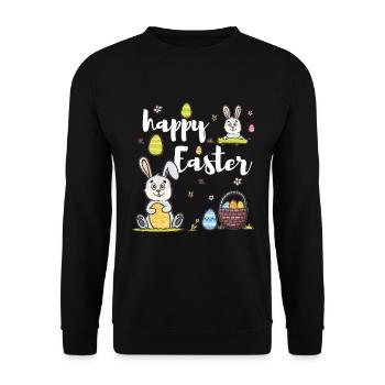 T-shirt de Pâques - Sweat-shirt Unisexe - noir - Devant - Alina (178cm) & Michal (187cm)