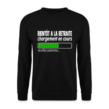 bientôt a la retraite ,retraite,départ,humour - Sweat-shirt Unisexe - noir - Devant - Alina (178cm) & Michal (187cm)