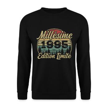 Vintage 1995 - 29th Anniversary Gift - Unisex Sweatshirt - black - Front - Alina (178cm) & Michal (187cm)