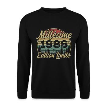 Vintage 1986 - 38th Anniversary Gift - Unisex Sweatshirt - black - Front - Alina (178cm) & Michal (187cm)