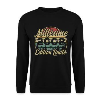 Vintage 2008 - 16th Anniversary Gift - Unisex Sweatshirt - black - Front - Alina (178cm) & Michal (187cm)