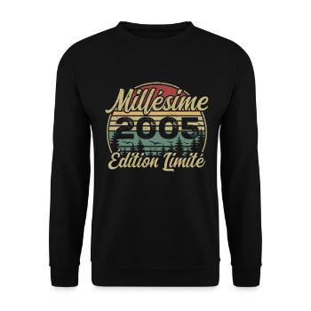 Vintage 2005 - 19th Anniversary Gift - Unisex Sweatshirt - black - Front - Alina (178cm) & Michal (187cm)