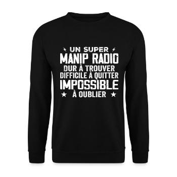 An assistant radio operation - Unisex Sweatshirt - black - Front - Alina (178cm) & Michal (187cm)