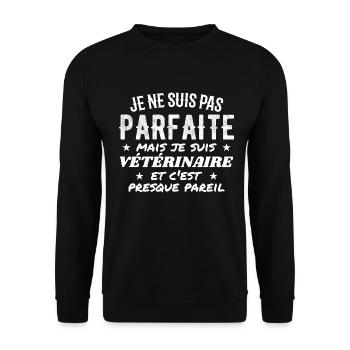 Not perfect but vetivist - Unisex Sweatshirt - black - Front - Alina (178cm) & Michal (187cm)