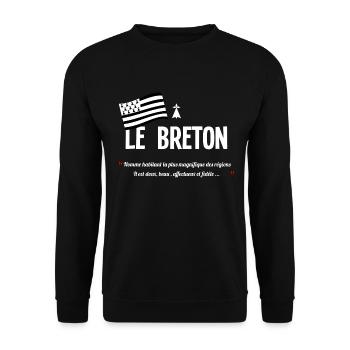 Le breton - Sweat-shirt Unisexe - noir - Devant - Alina (178cm) & Michal (187cm)