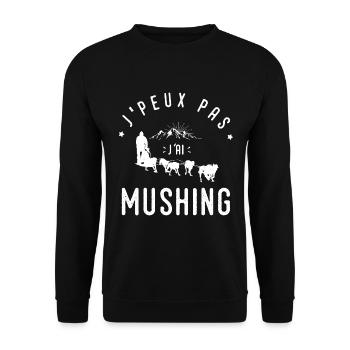 J'peux pas Mushing chiens traineau cadeau musher - Sweat-shirt Unisexe - noir - Devant - Alina (178cm) & Michal (187cm)