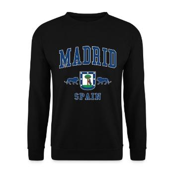 Madrid - Unisex Pullover - Schwarz - Vorne - Alina (178cm) & Michal (187cm)