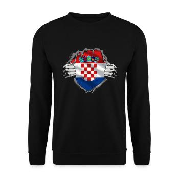 Croatie Drapeau Adriatique Zagreb Drapeau croate - Sweat-shirt Unisexe - noir - Devant - Alina (178cm) & Michal (187cm)