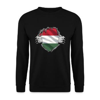Hungary Flag Hungarian Flag Balaton Hungary - Unisex Sweatshirt - black - Front - Alina (178cm) & Michal (187cm)