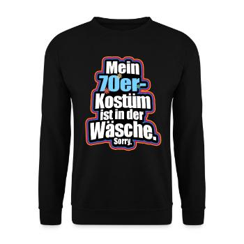 Mein 70er Jahre Kostüm In Der Wäsche Motto Party - Unisex Pullover - Schwarz - Vorne - Alina (178cm) & Michal (187cm)