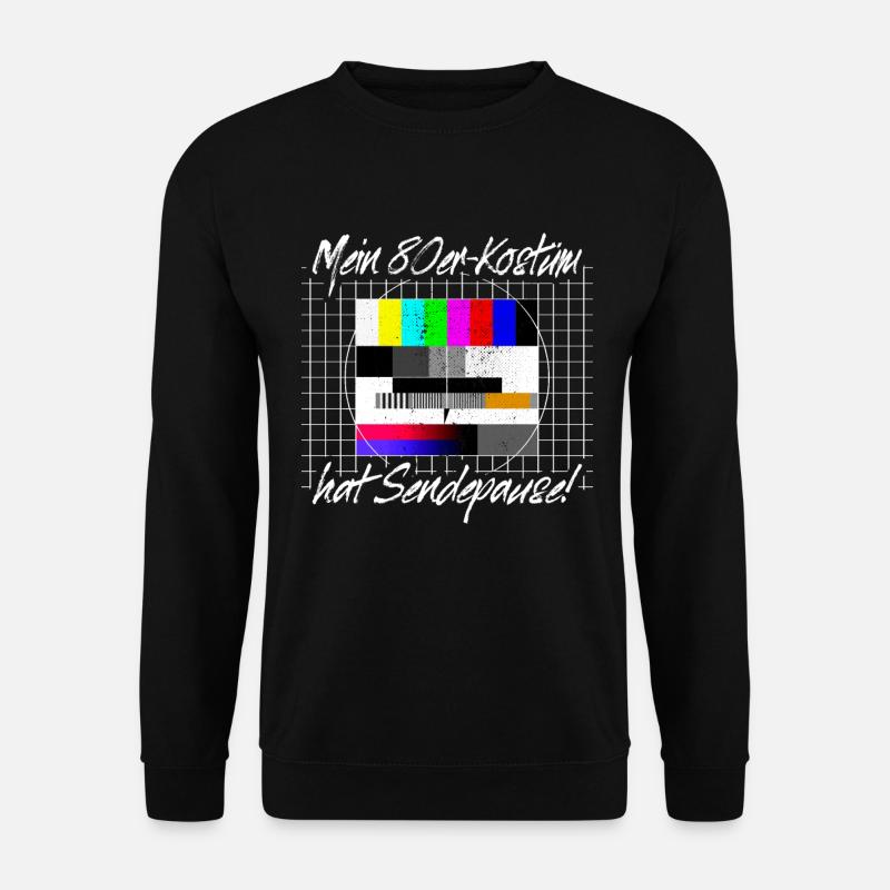 80er Jahre Kostüm Sendepause Testbild 80s Party - Unisex Pullover - Schwarz