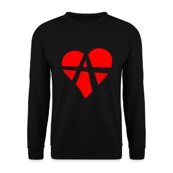 Beziehungsanarchie Symbol RA Relationship Anarchy - Unisex Pullover - Schwarz - Vorne - Alina (178cm) & Michal (187cm)