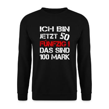 50 Geburtstag 50 Jahre 50er Geschenk 50. - Unisex Pullover - Schwarz - Vorne - Alina (178cm) & Michal (187cm)