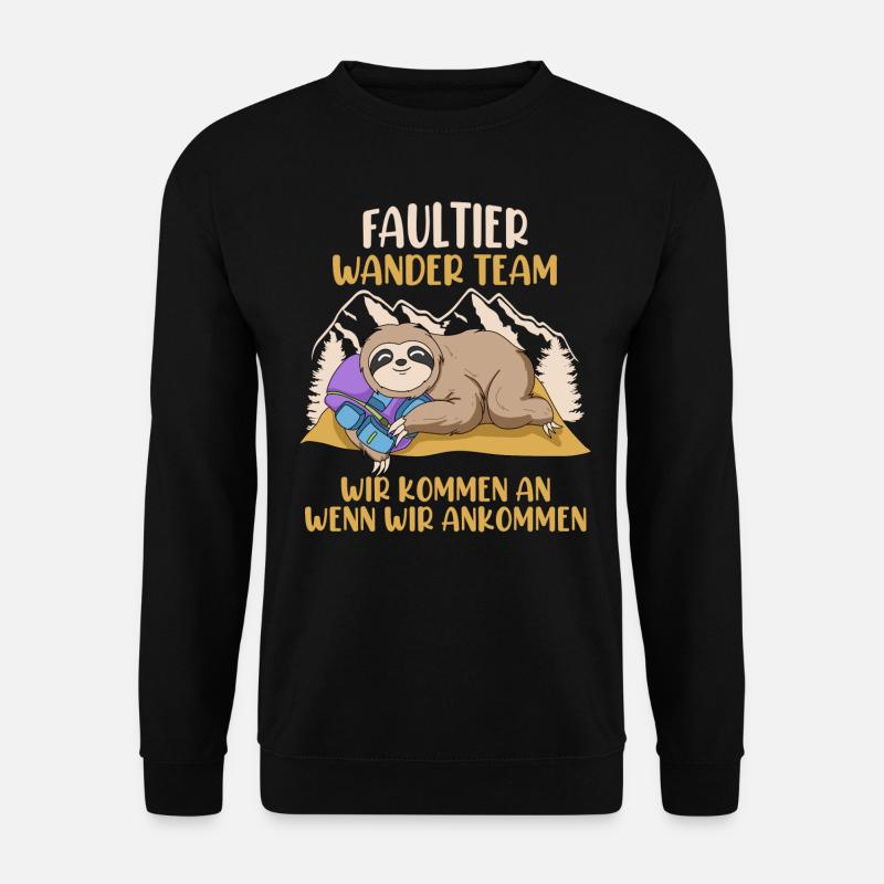 Faultier Wander Team - Unisex Pullover - Schwarz