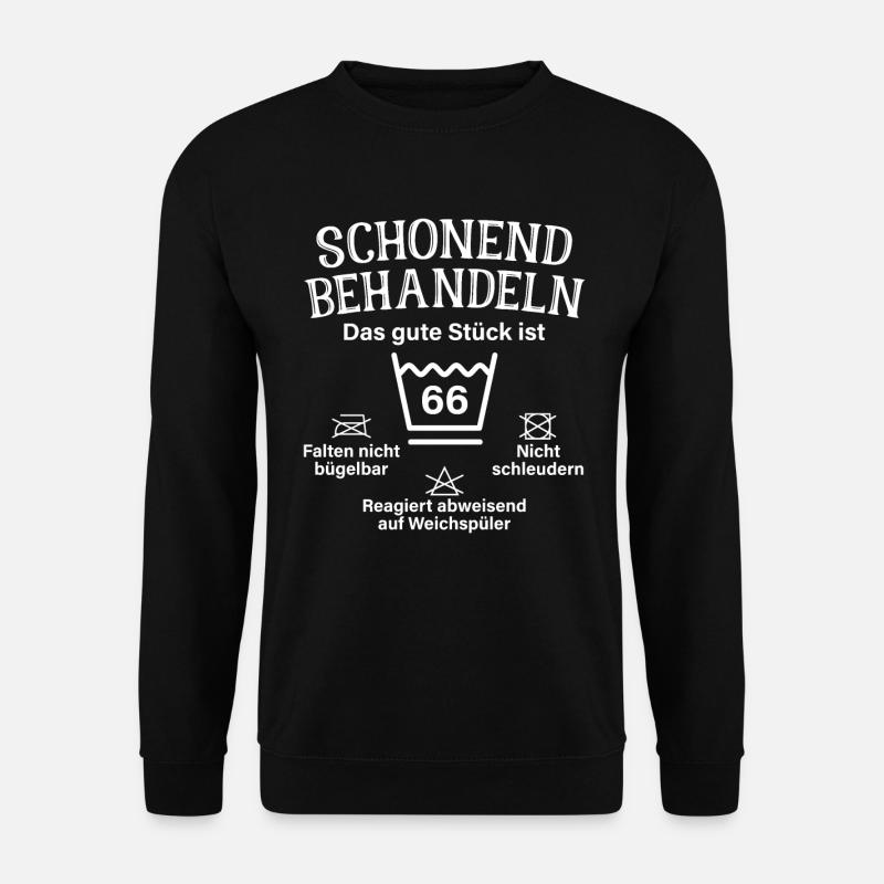 Schonend Behandeln 66 Geschenk Zum 66. Geburtstag - Unisex Pullover - Schwarz