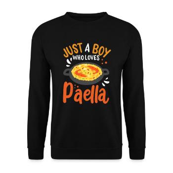 Paella Liebe Just A Boy Who Loves Paella Spanisch - Unisex Pullover - Schwarz - Vorne - Alina (178cm) & Michal (187cm)