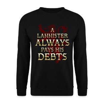 Game Of Thrones A Lannister Always Pays His Debts - Unisex Sweatshirt - black - Front - Alina (178cm) & Michal (187cm)