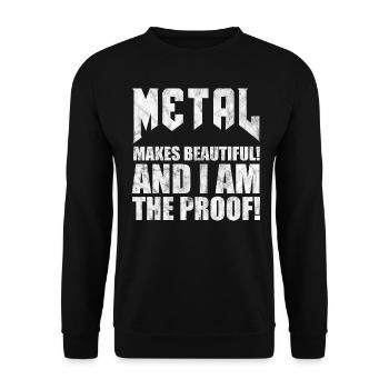 Metal makes beautiful Metaller Metal lustig Ironie - Unisex Pullover - Schwarz - Vorne - Alina (178cm) & Michal (187cm)