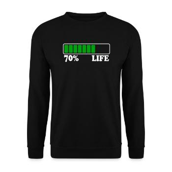 70e anniversaire 70% De vie 70 ans de vie Poutre de chargement - Sweat-shirt Unisexe - noir - Devant - Alina (178cm) & Michal (187cm)