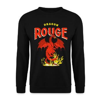 Dragon Rouge et Flammes - Sweat-shirt Unisexe - noir - Devant - Alina (178cm) & Michal (187cm)