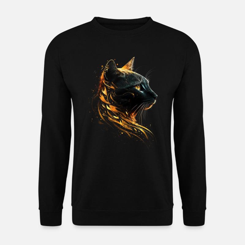 Katzen Motiv Kunst Cat Design Hauskatze Miau Katze - Unisex Pullover - Schwarz