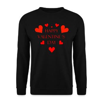Saint-Valentin Cœurs Rouge Saint-Valentin - Sweat-shirt Unisexe - noir - Devant - Alina (178cm) & Michal (187cm)